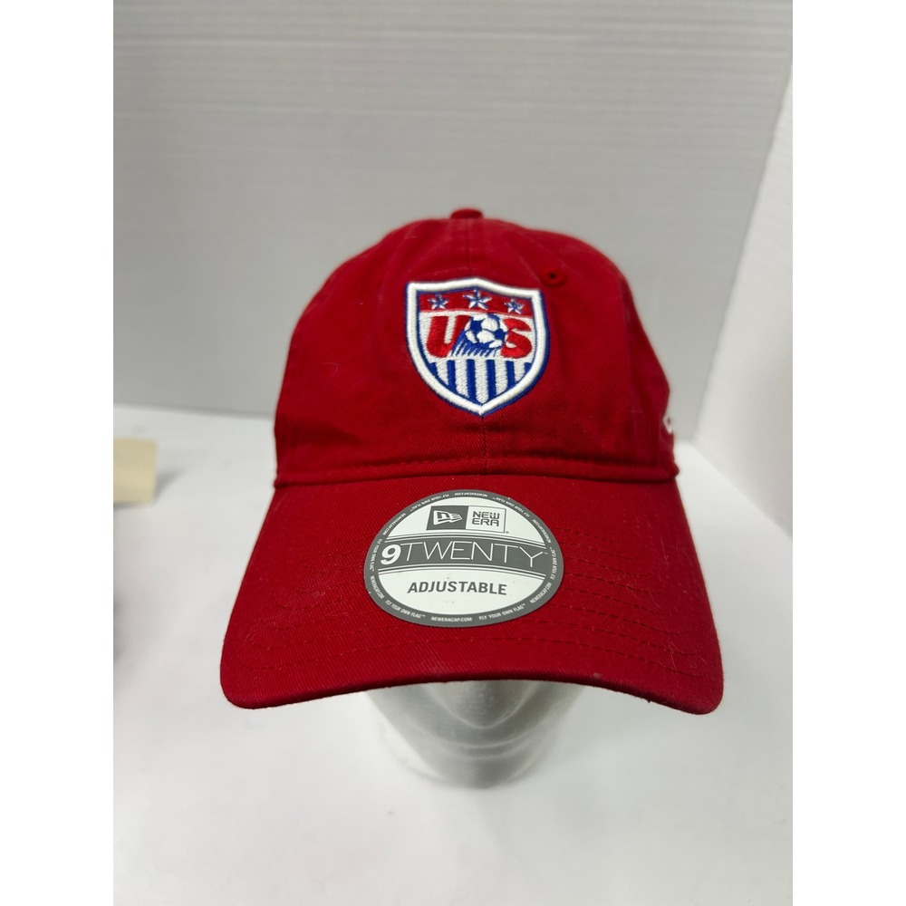 New Era US Soccer Shield 9TWENTY Adjustable Hat OSFM Red Embroidered Gorpcore